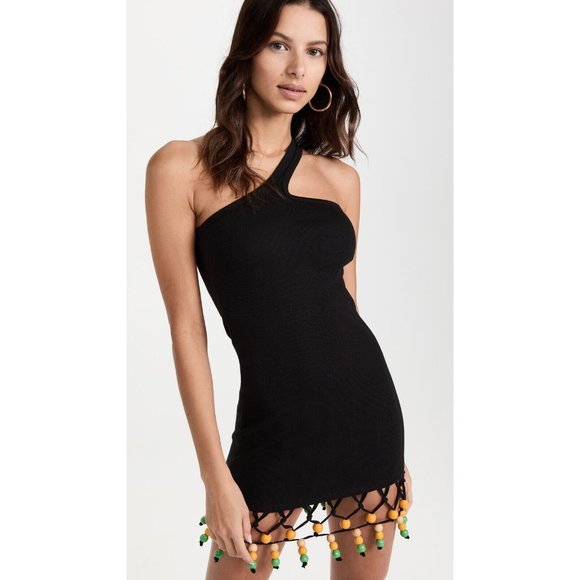 Simon Miller Waata Dress Black Mini Jersey Beaded Hem